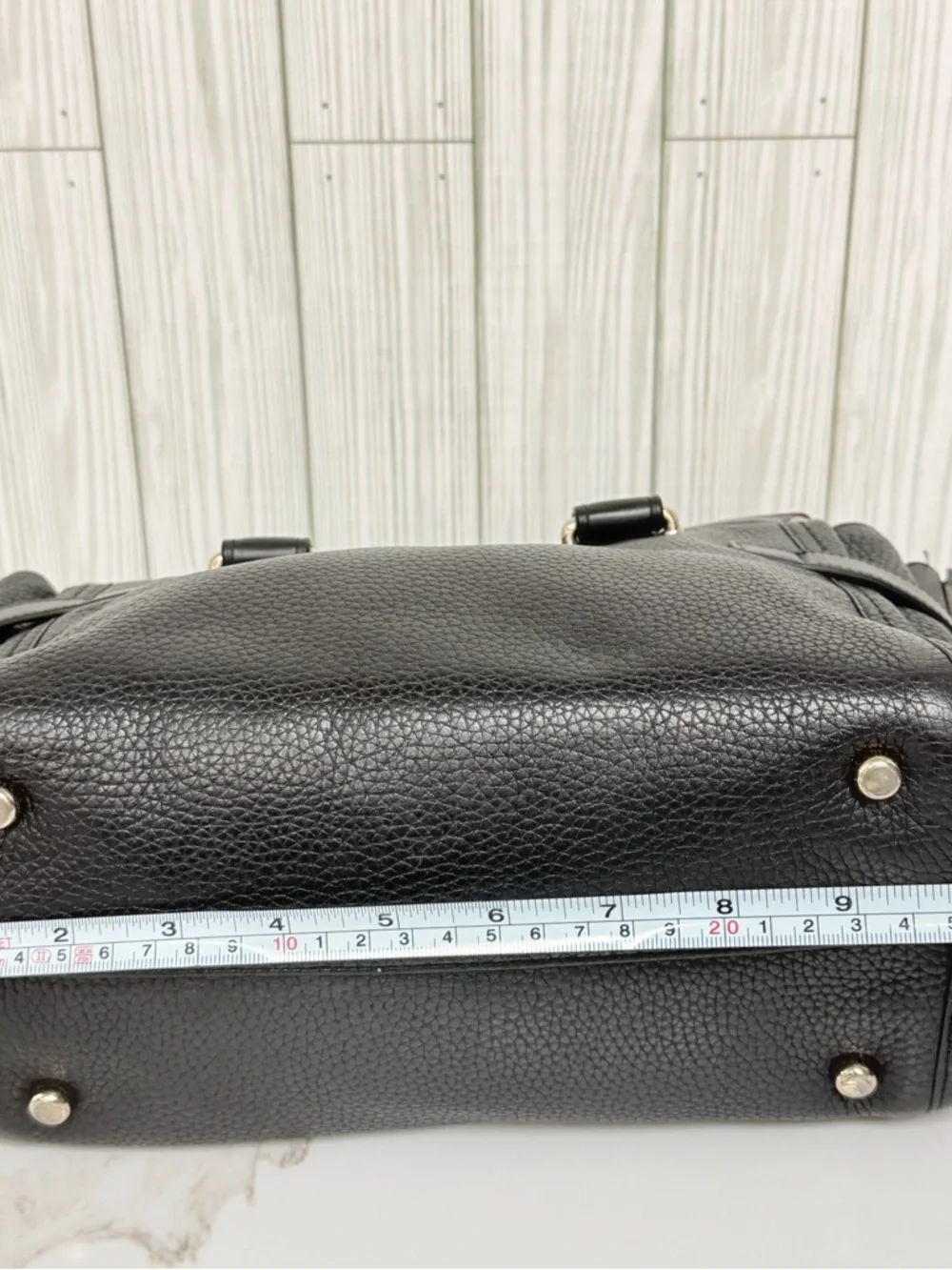 Coach Black Leather Satchel Tote Bag Turnlock Accent Pebbled Leather Handbag